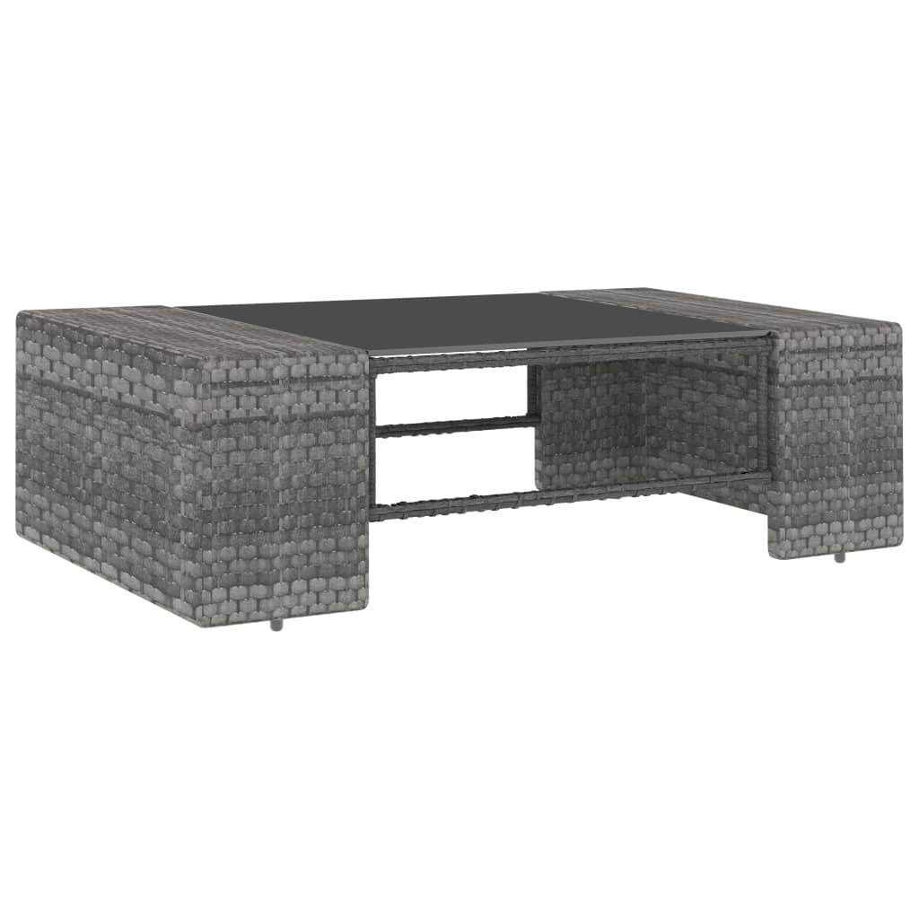 vidaXL 8-cz. zestaw wypoczynkowy do ogrodu, rattan PE, szary