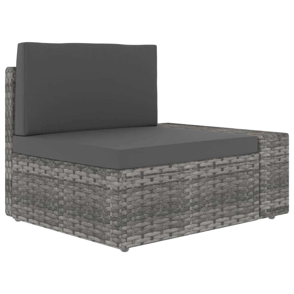 vidaXL 7-cz. zestaw wypoczynkowy do ogrodu, rattan PE, szary
