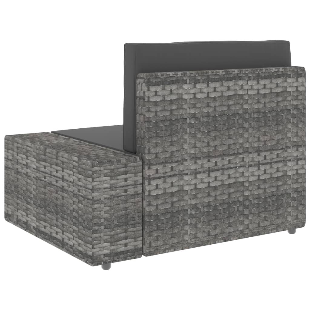 vidaXL 7-cz. zestaw wypoczynkowy do ogrodu, rattan PE, szary