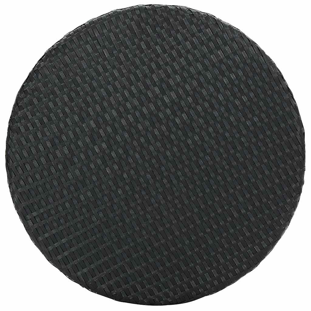 vidaXL Stolik ogrodowy, czarny, 60,5 x 106 cm, polirattan