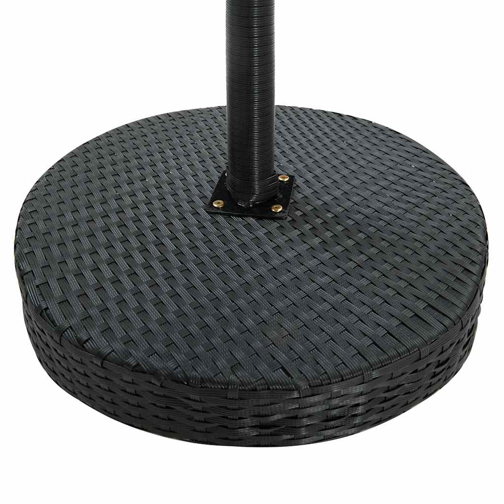 vidaXL Stolik ogrodowy, czarny, 60,5 x 106 cm, polirattan