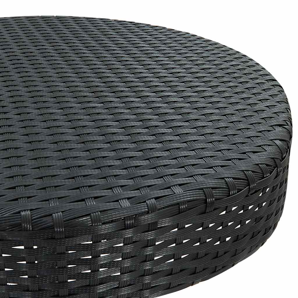 vidaXL Stolik ogrodowy, czarny, 60,5 x 106 cm, polirattan