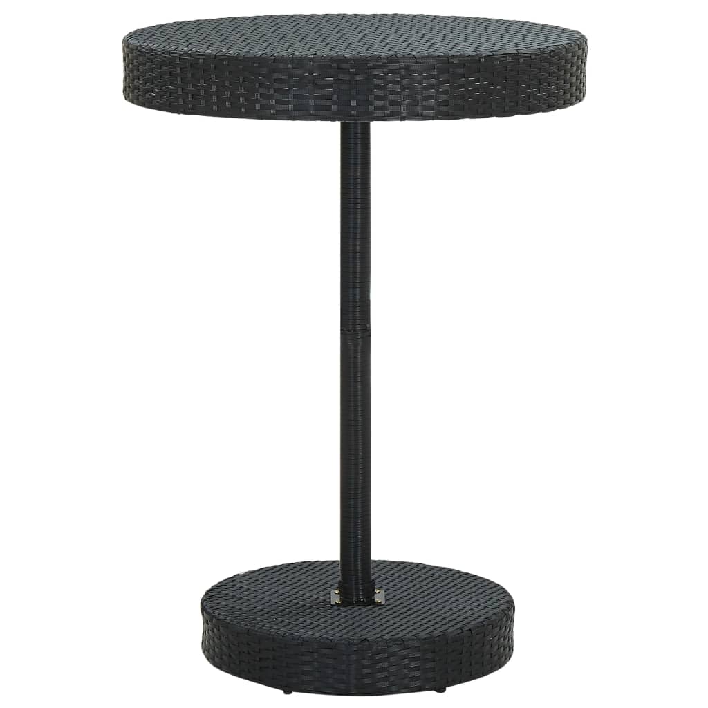 vidaXL Stolik ogrodowy, czarny, 75,5 x 106 cm, polirattan