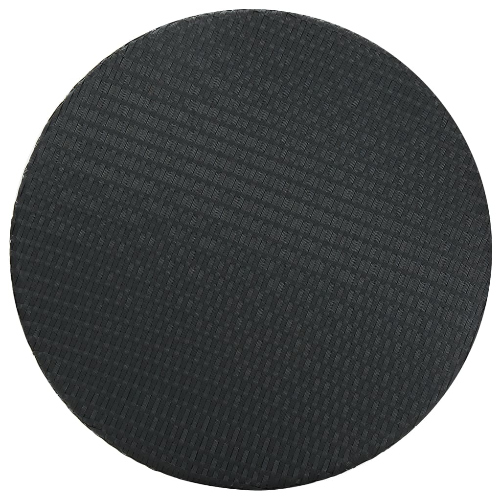 vidaXL Stolik ogrodowy, czarny, 75,5 x 106 cm, polirattan