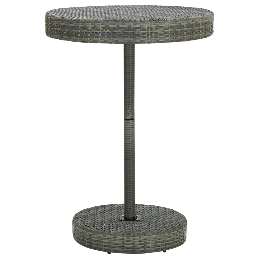vidaXL Stolik ogrodowy, szary, 75,5 x 106 cm, polirattan