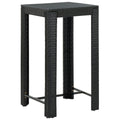 vidaXL Ogrodowy stolik barowy, czarny, 60,5x60,5x110,5 cm, polirattan
