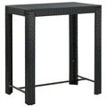 vidaXL Ogrodowy stolik barowy, czarny, 100x60,5x110,5 cm, polirattan