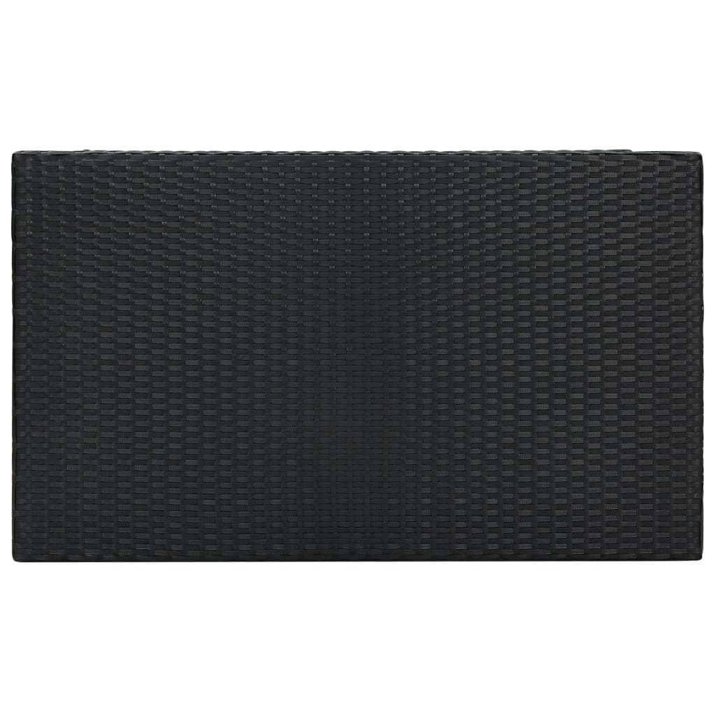 vidaXL Ogrodowy stolik barowy, czarny, 100x60,5x110,5 cm, polirattan