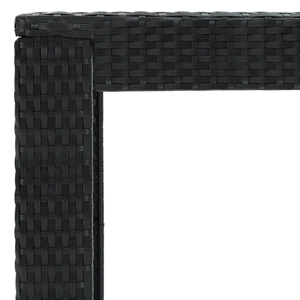 vidaXL Ogrodowy stolik barowy, czarny, 100x60,5x110,5 cm, polirattan