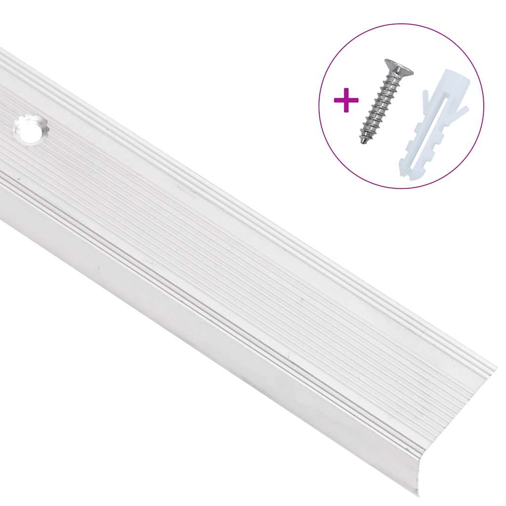 vidaXL Listwy schodowe w kształcie litery L 15 szt. Aluminium 90 cm