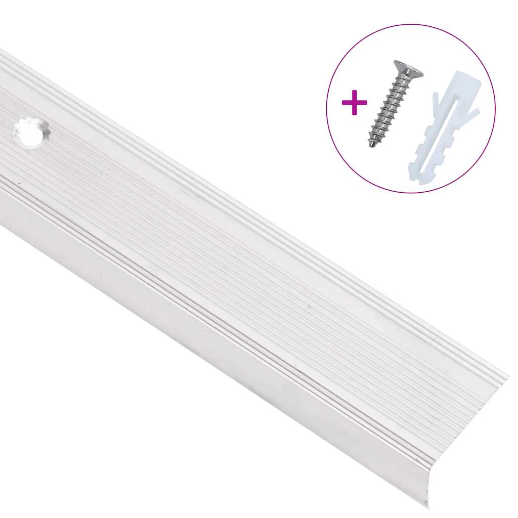 vidaXL Listwy schodowe w kształcie litery L 15 szt. Aluminium 90 cm