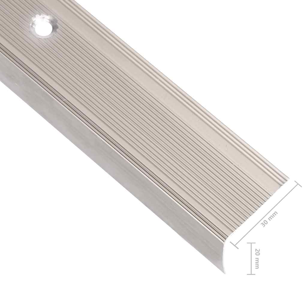 vidaXL Listwy schodowe w kształcie litery L 5 szt. Aluminium 90 cm