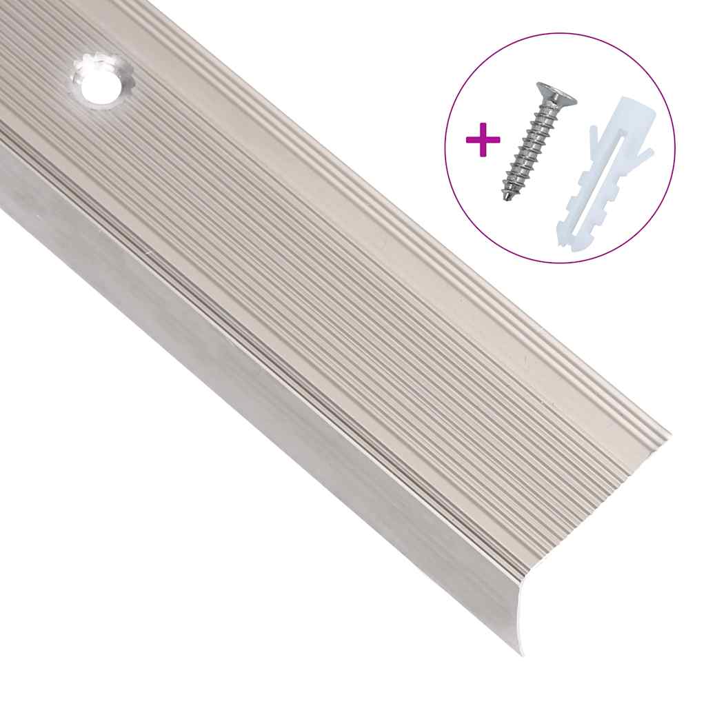 vidaXL Listwy schodowe w kształcie litery L 15 szt. Aluminium 90 cm