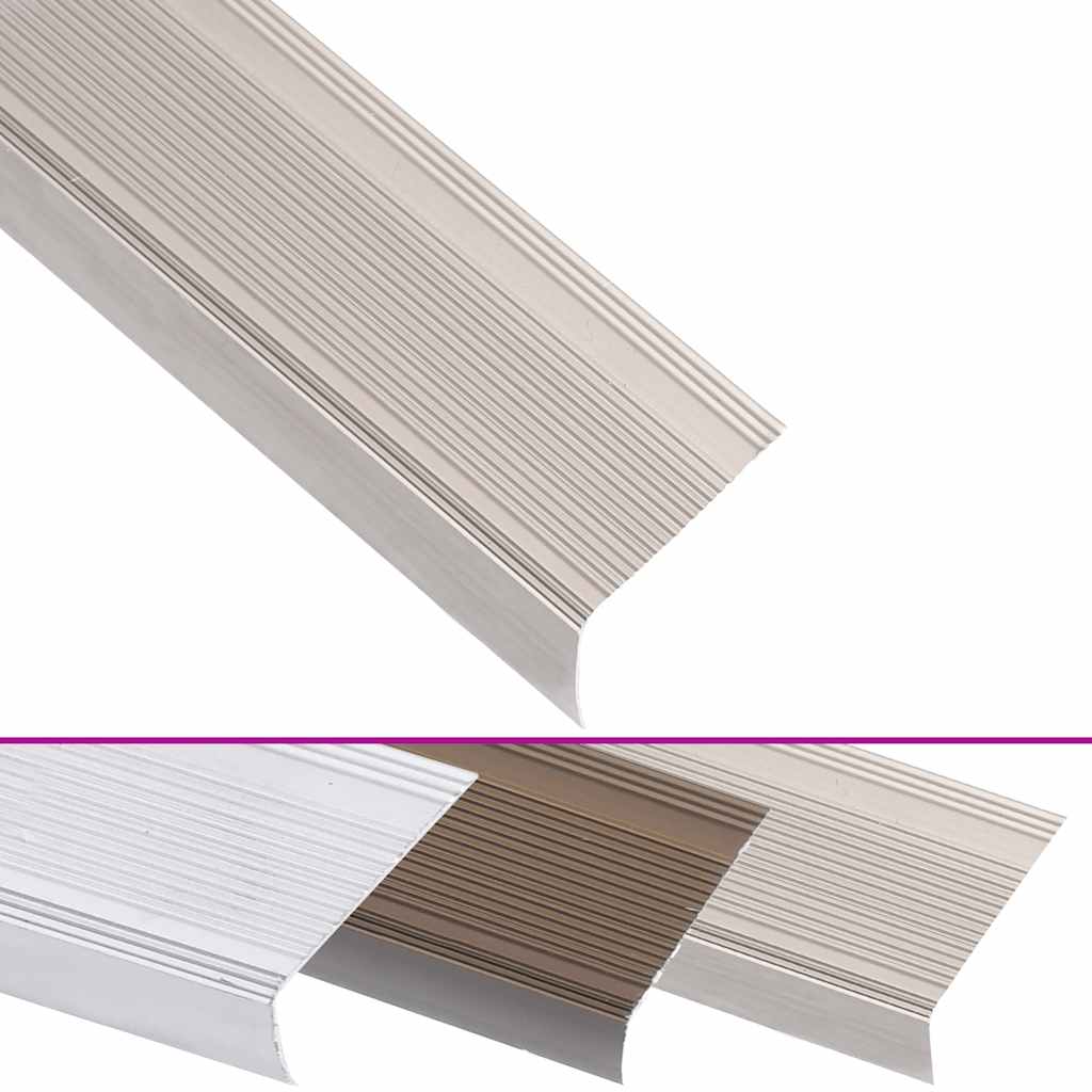 vidaXL Listwy schodowe w kształcie litery L 5 szt. Aluminium 90 cm