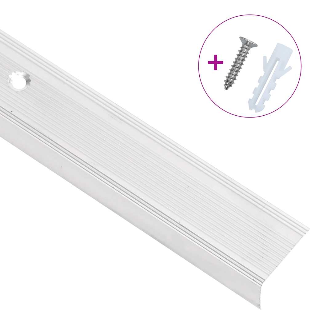 vidaXL Listwy schodowe w kształcie litery L 5 szt. Aluminium 100 cm