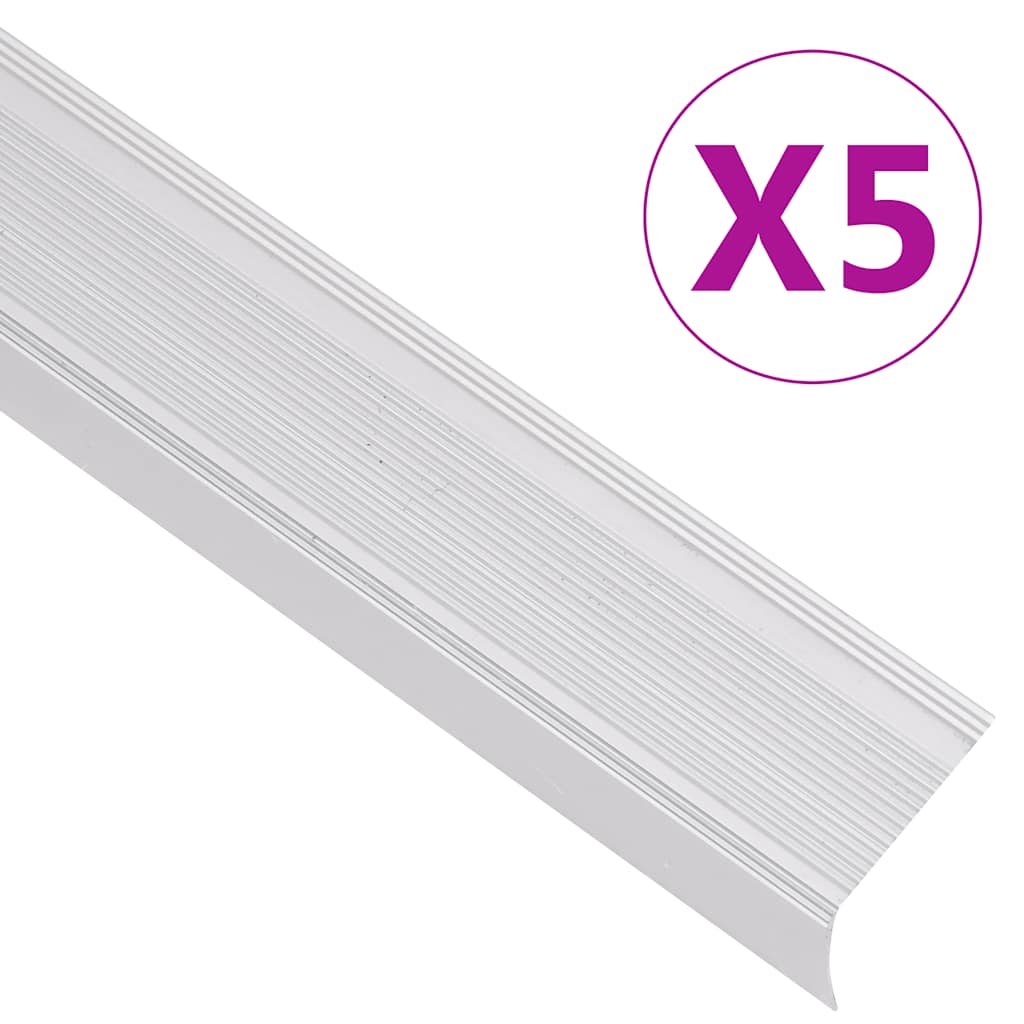 vidaXL Listwy schodowe w kształcie litery L 5 szt. Aluminium 100 cm