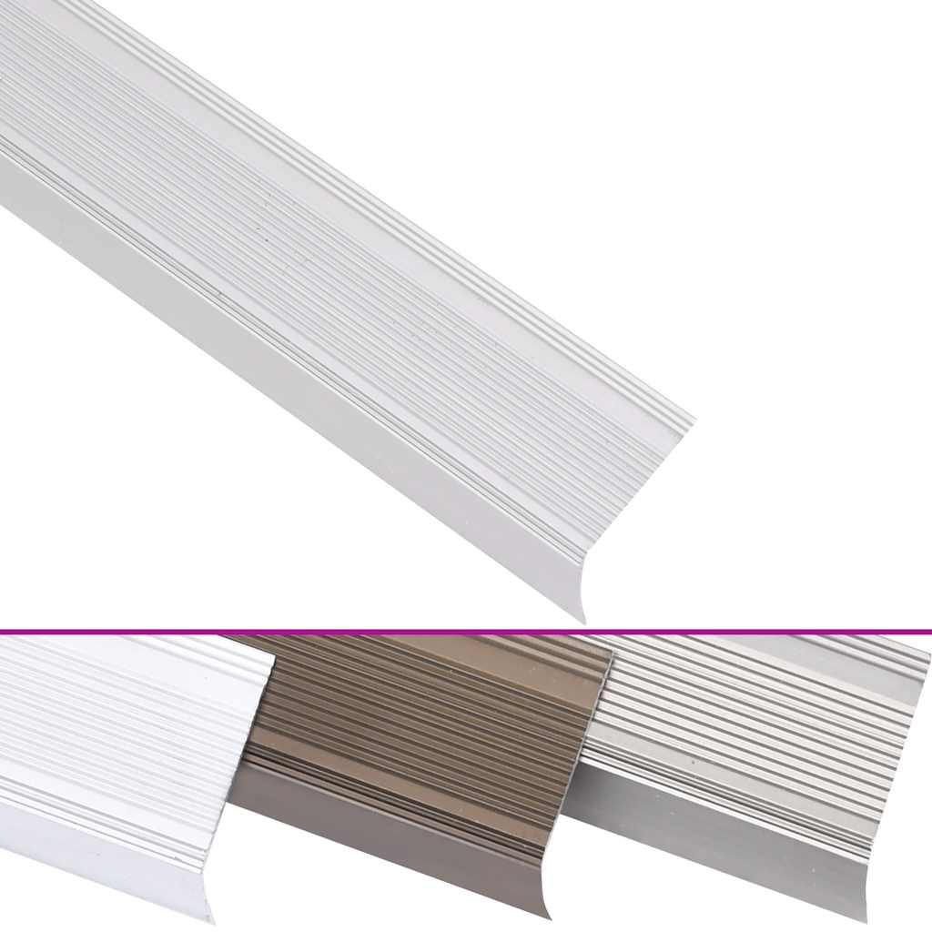 vidaXL Listwy schodowe w kształcie litery L 5 szt. Aluminium 100 cm