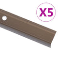 vidaXL Profile schodowe, kształt L, 5 szt., aluminium, 100 cm, brązowe