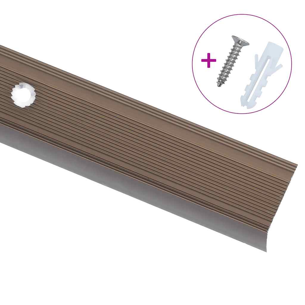 vidaXL Profile schodowe, kształt L, 5 szt., aluminium, 100 cm, brązowe