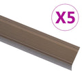vidaXL Profile schodowe, kształt L, 5 szt., aluminium, 100 cm, brązowe