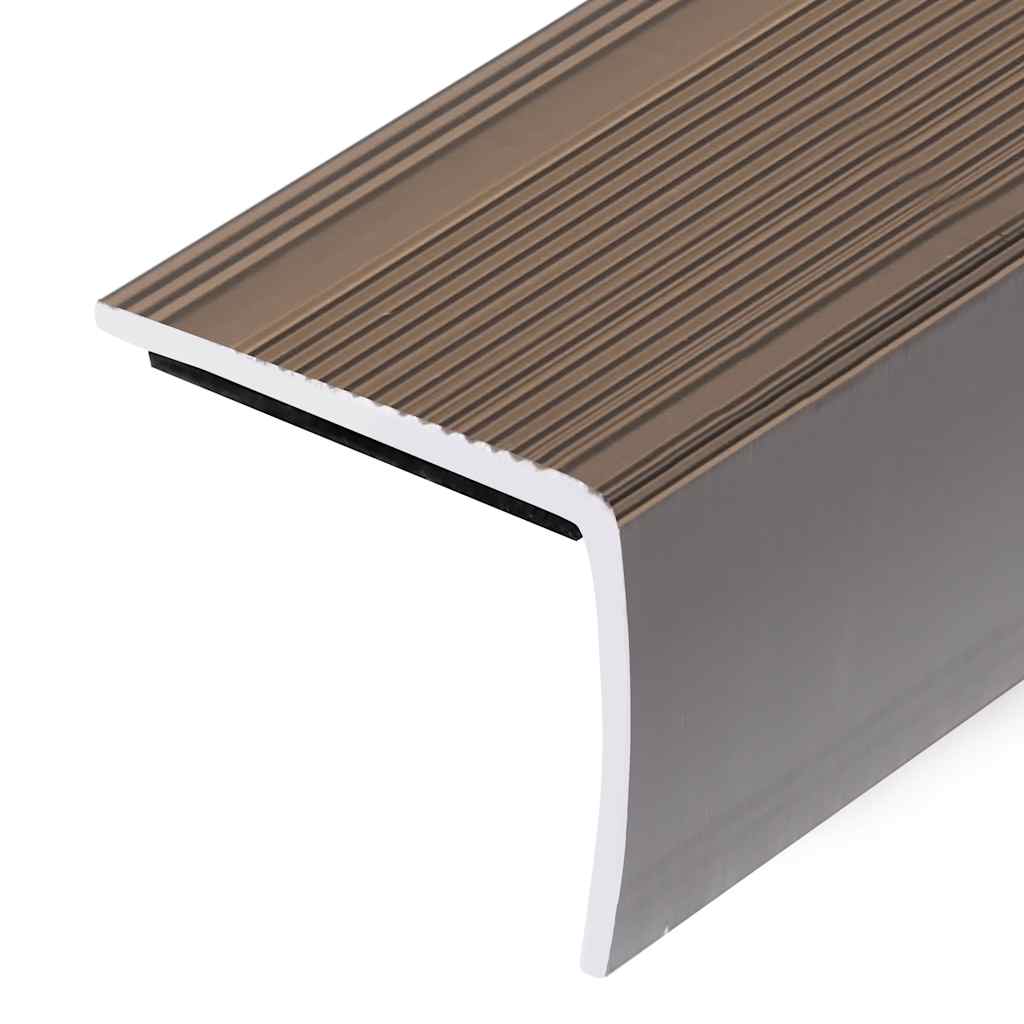 vidaXL Profile schodowe, kształt L, 5 szt., aluminium, 100 cm, brązowe