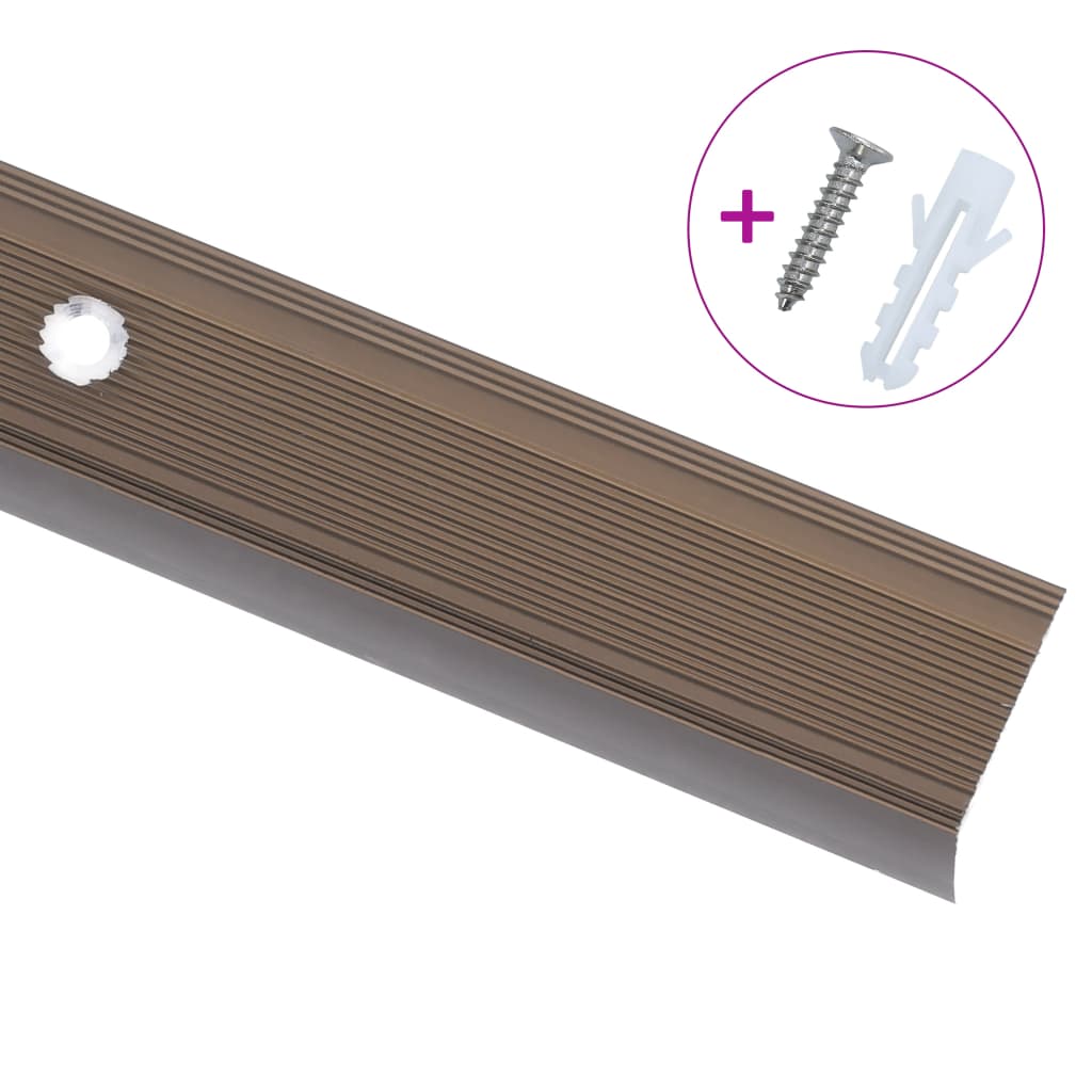 vidaXL Profile schodowe, kształt L, 5 szt., aluminium, 100 cm, brązowe