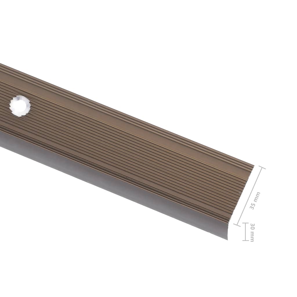 vidaXL Profile schodowe, kształt L, 5 szt., aluminium, 100 cm, brązowe