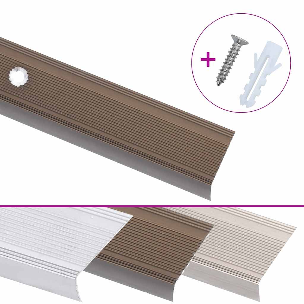 vidaXL Listwy schodowe w kształcie litery L 15 szt. Aluminium 100 cm