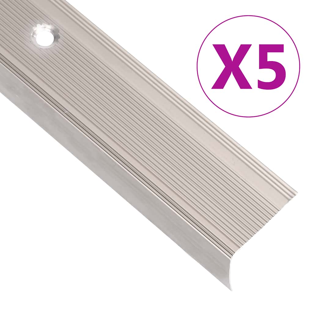 vidaXL Listwy schodowe w kształcie litery L 5 szt. Aluminium 100 cm