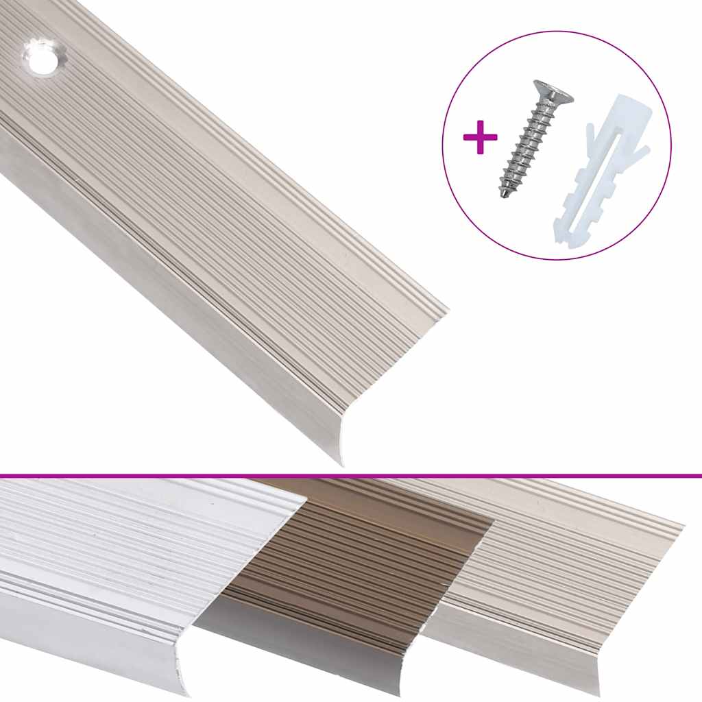 vidaXL Listwy schodowe w kształcie litery L 5 szt. Aluminium 100 cm