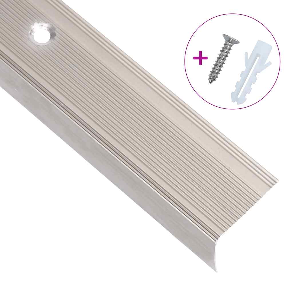 vidaXL Listwy schodowe w kształcie litery L 5 szt. Aluminium 100 cm
