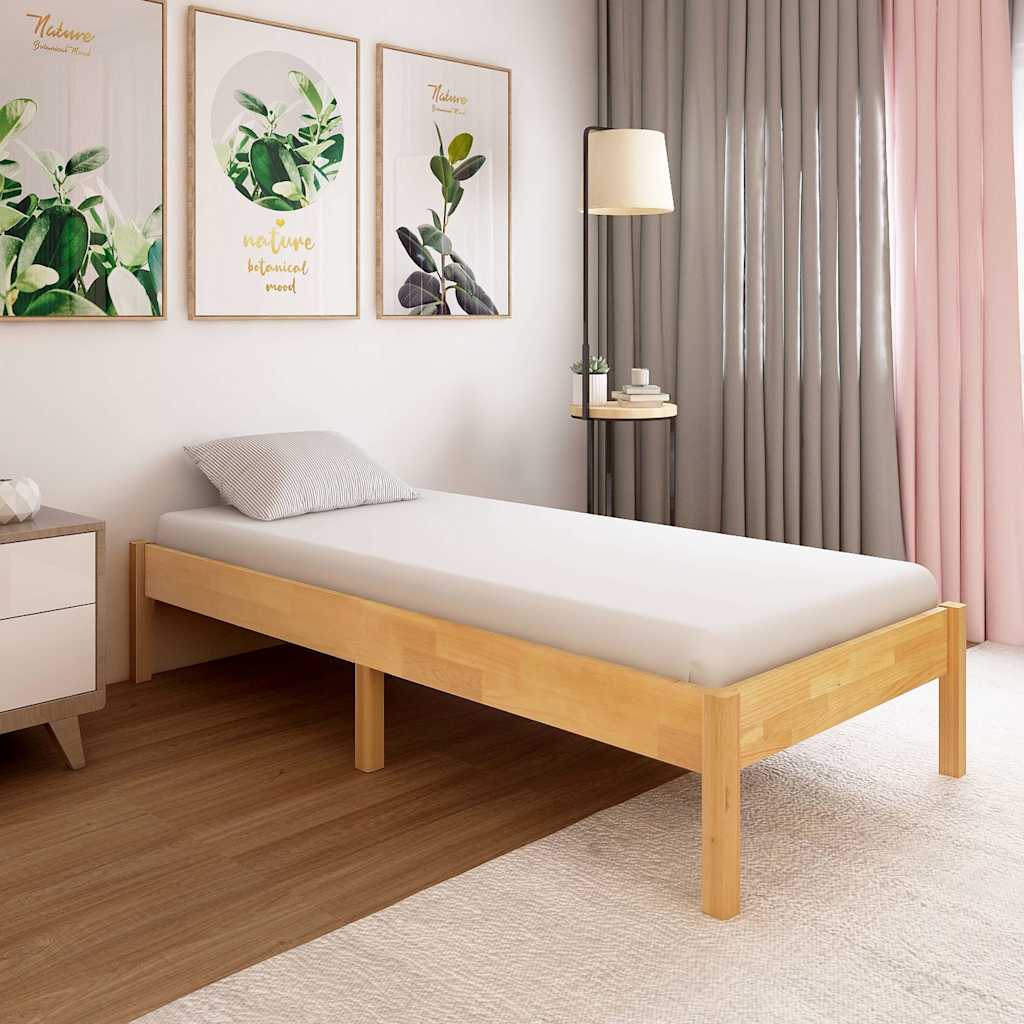 vidaXL Rama łóżka z litego drewna dębowego, 90 x 200 cm