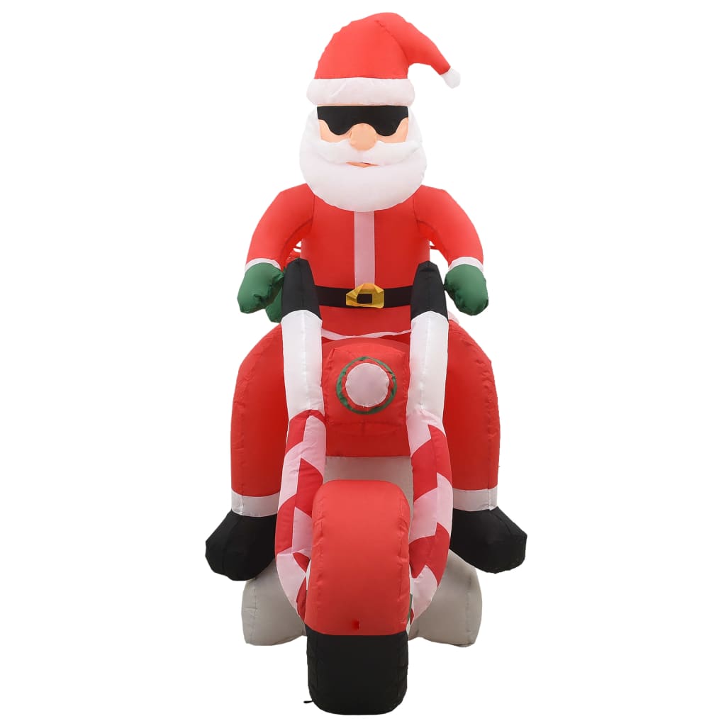 vidaXL Nadmuchiwany Święty Mikołaj na motocyklu, z LED, IP44, 160 cm
