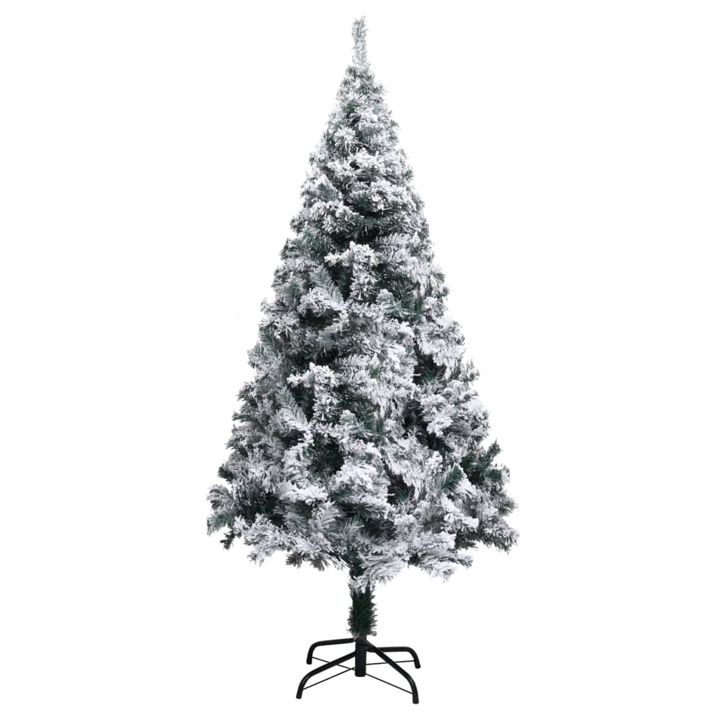 vidaXL Sztuczna choinka, ośnieżona, zielona, 150 cm, PVC