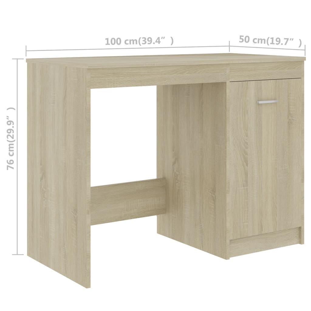 vidaXL Biurko, dąb sonoma, 140x50x76 cm, materiał drewnopochodny