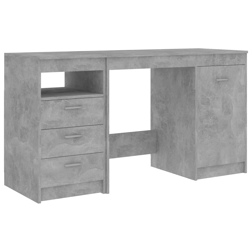 vidaXL Biurko, szarość betonu, 140x50x76 cm, materiał drewnopochodny