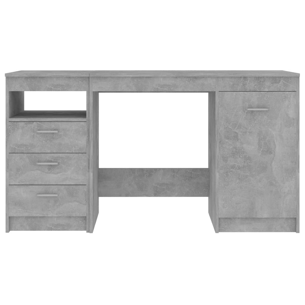 vidaXL Biurko, szarość betonu, 140x50x76 cm, materiał drewnopochodny