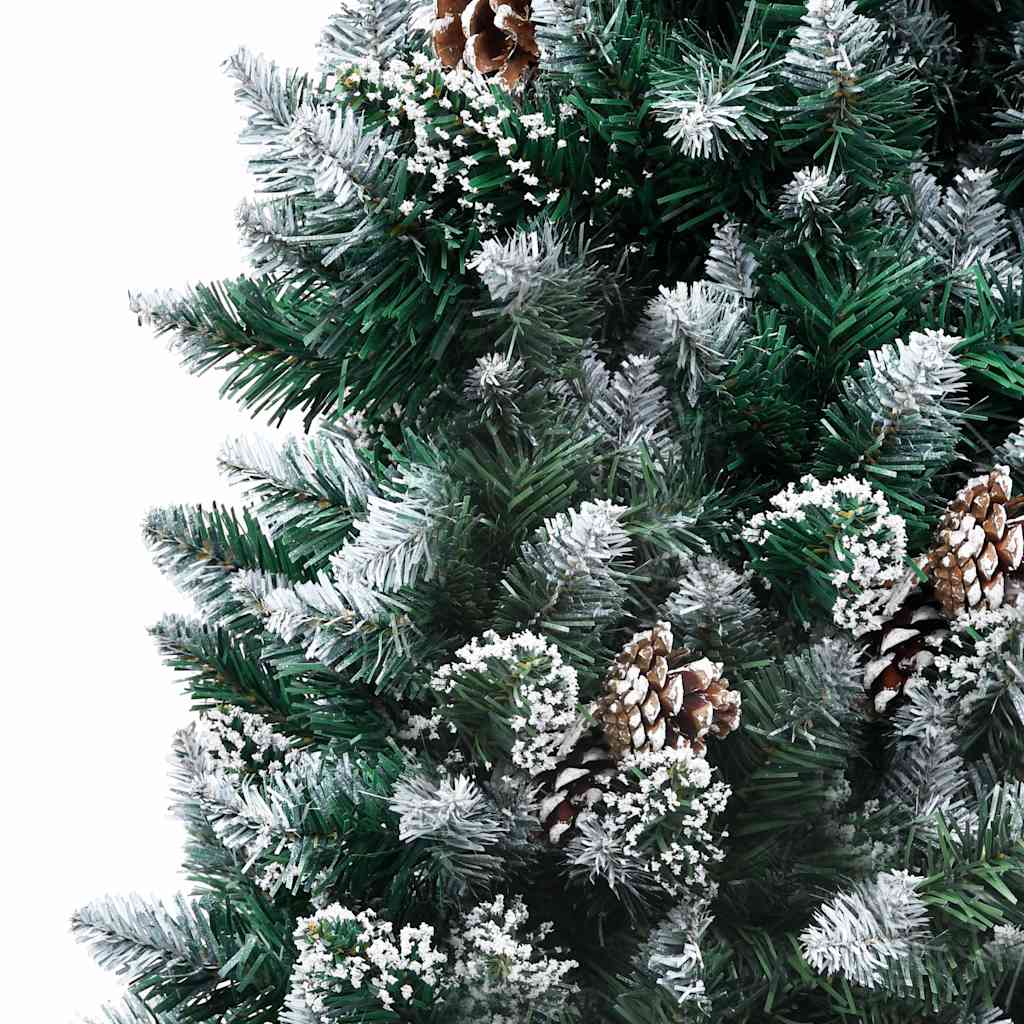 vidaXL Sztuczna choinka z szyszkami i białym śniegiem, 150 cm