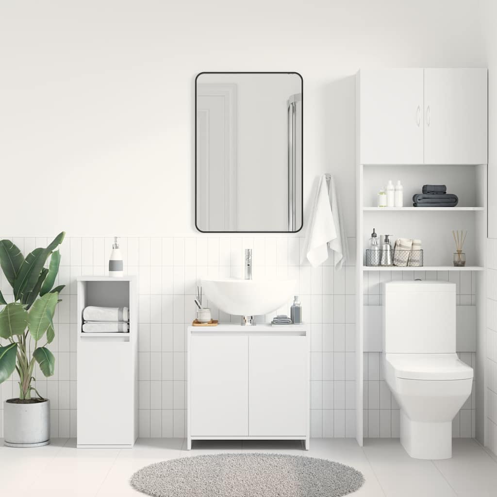 vidaXL Szafka łazienkowa, biała, 60x33x61 cm, materiał drewnopochodny
