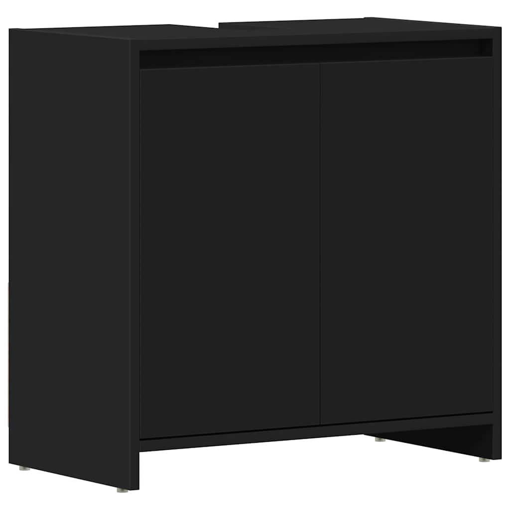 vidaXL Szafka łazienkowa, czarna, 60x33x61 cm, materiał drewnopochodny