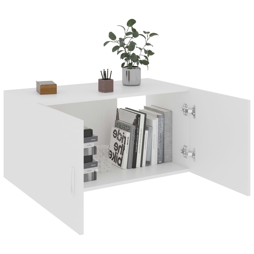 vidaXL Szafka ścienna, biała, 80x39x40 cm, materiał drewnopochodny