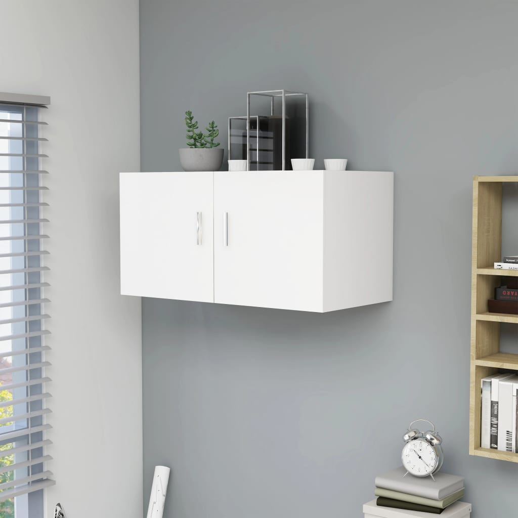vidaXL Szafka ścienna, biała, 80x39x40 cm, materiał drewnopochodny