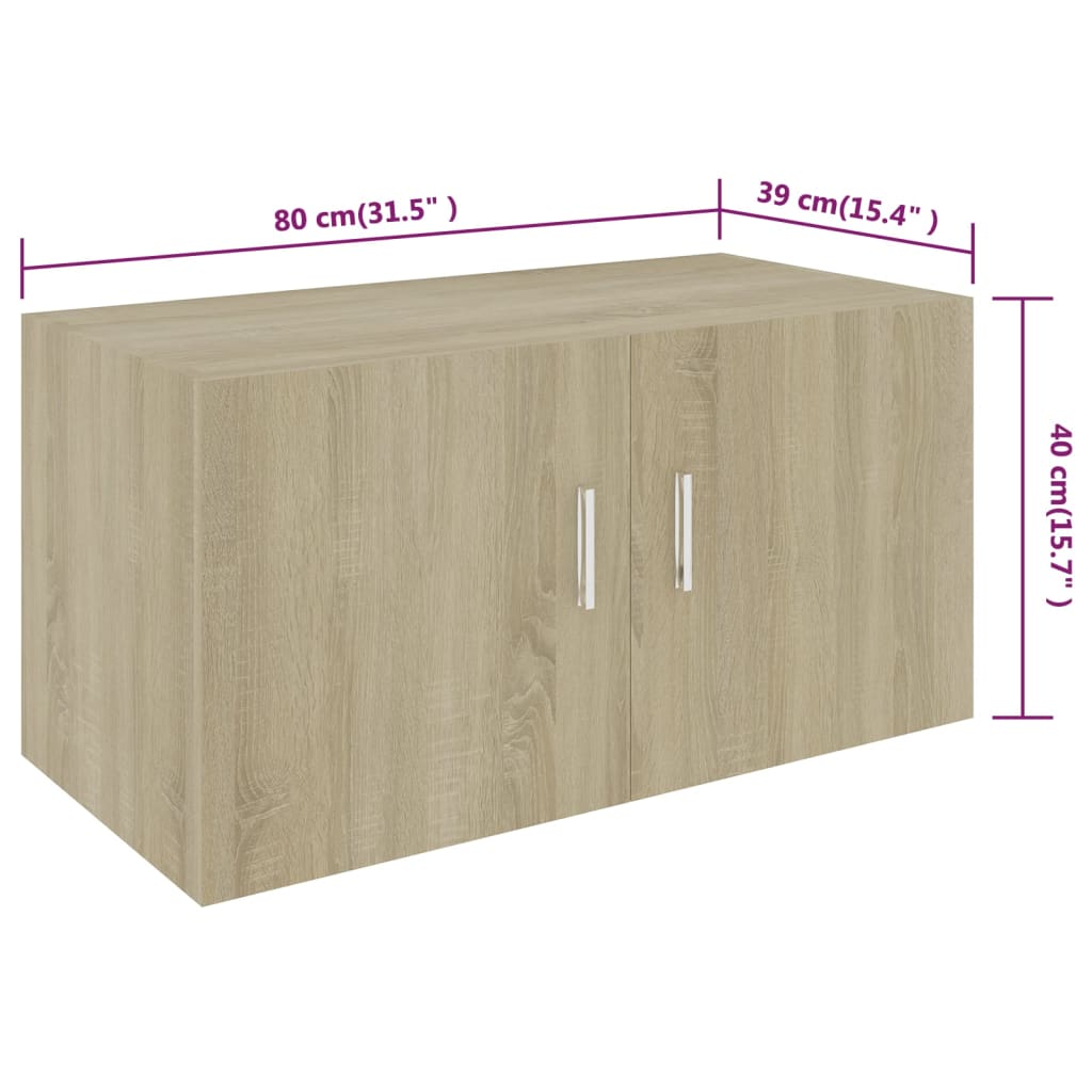 vidaXL Szafka ścienna, dąb sonoma 80x39x40 cm, materiał drewnopochodny