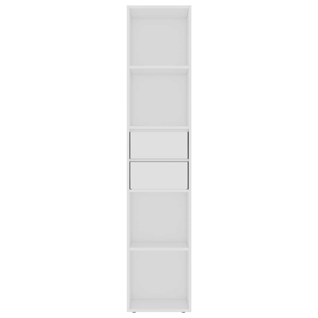 vidaXL Szafka na książki, biała, 36x30x171 cm, materiał drewnopochodny