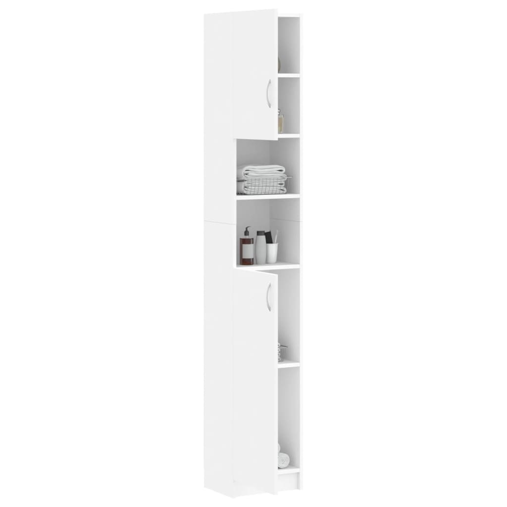 vidaXL Szafka łazienkowa, biała 32x25,5x190 cm materiał drewnopochodny