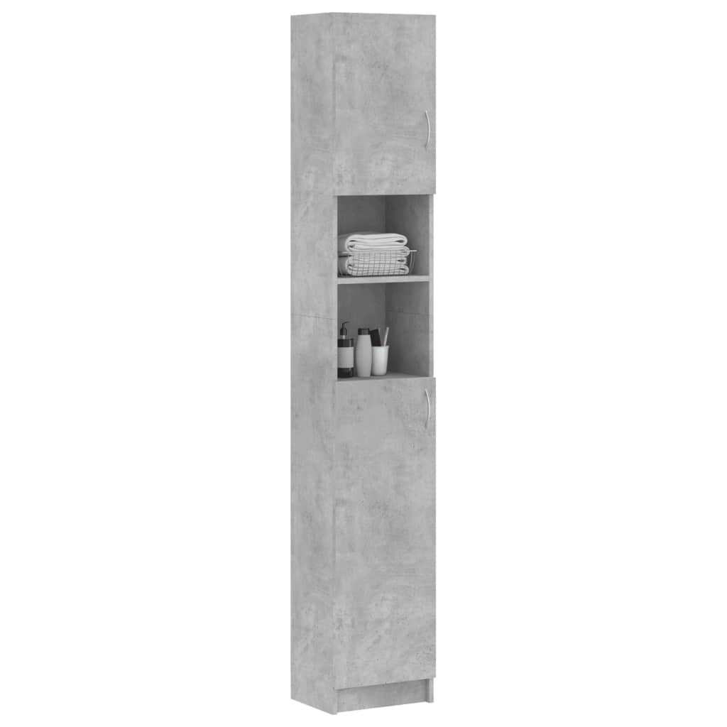 vidaXL Szafka łazienkowa, szarość betonu 32x25,5x190 cm