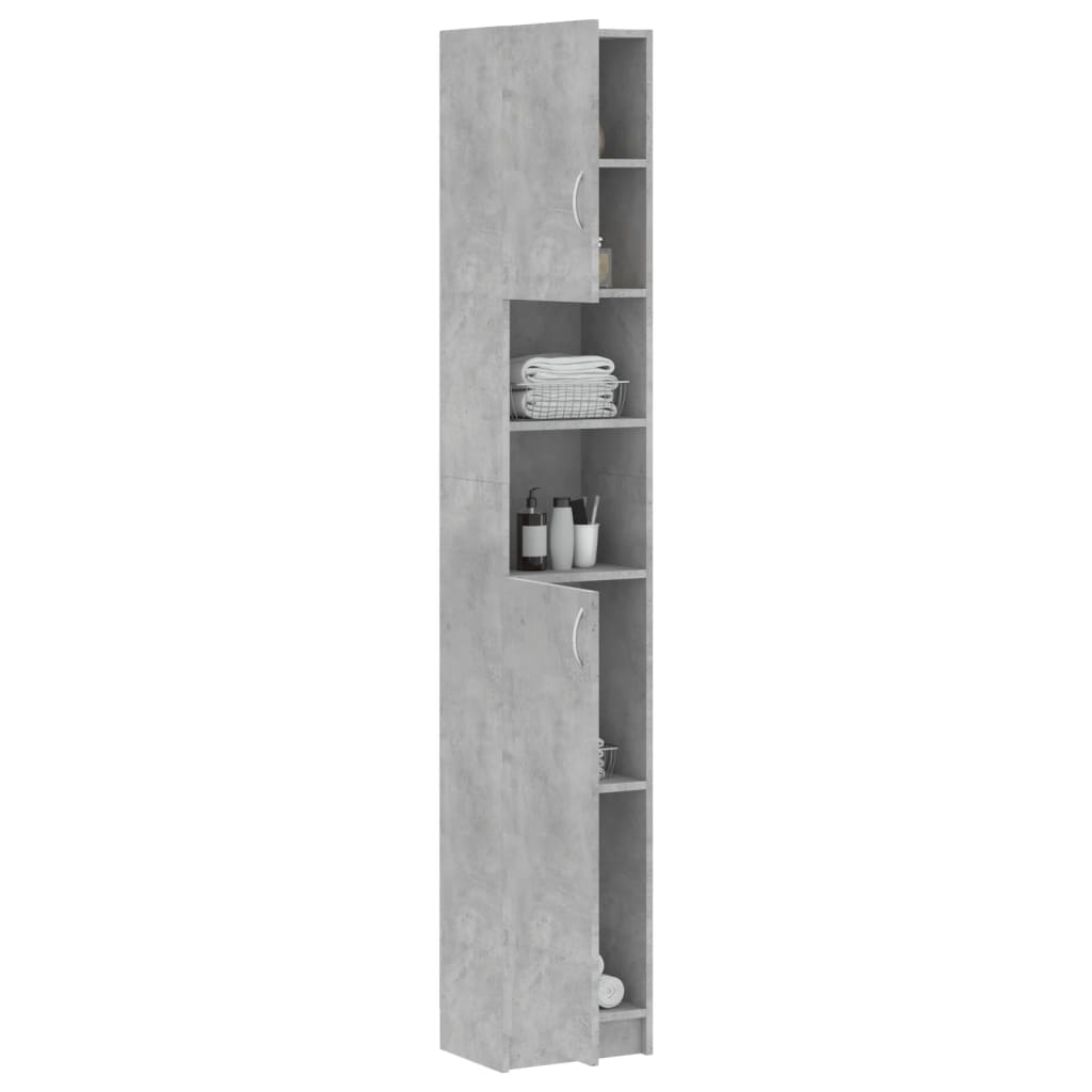 vidaXL Szafka łazienkowa, szarość betonu 32x25,5x190 cm