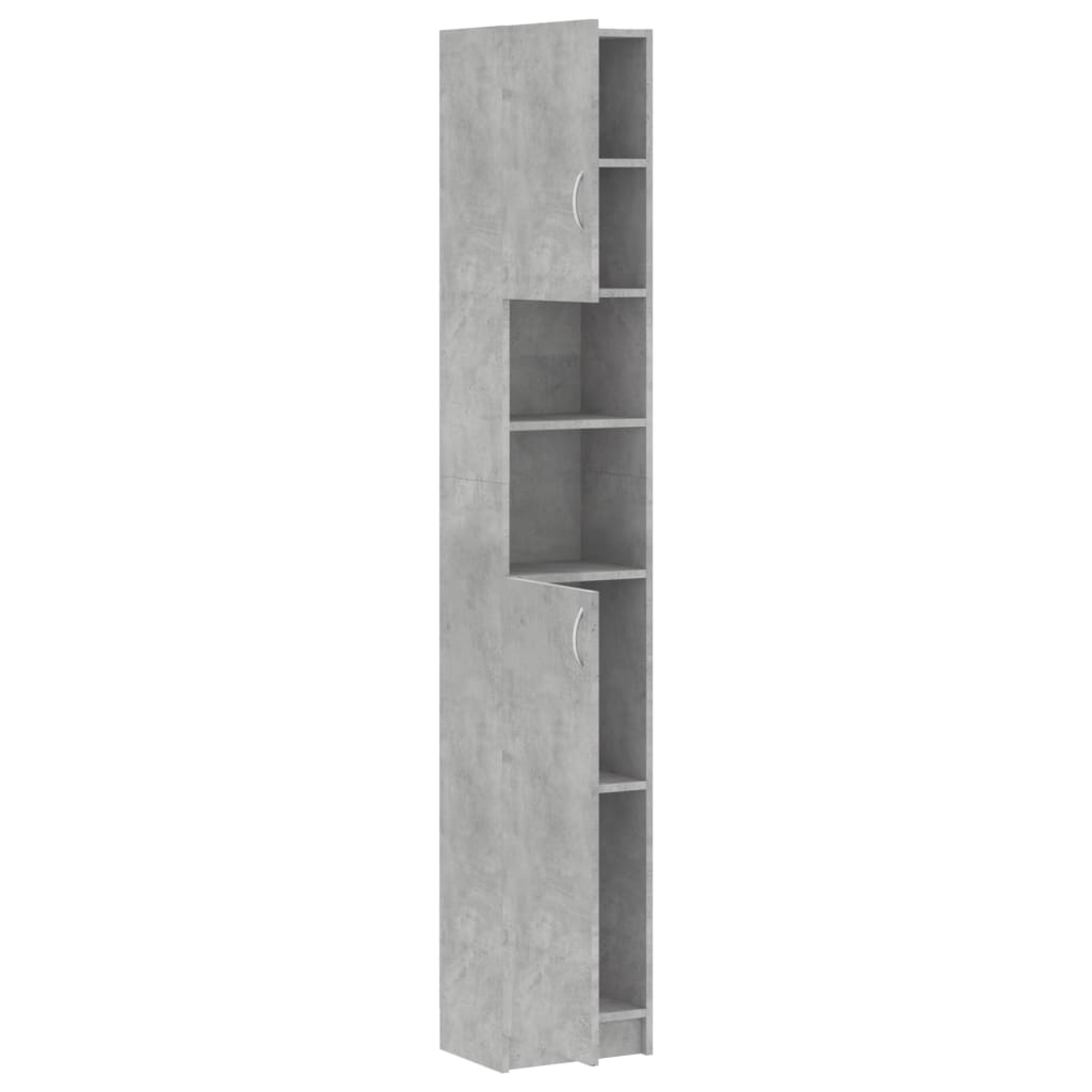 vidaXL Szafka łazienkowa, szarość betonu 32x25,5x190 cm