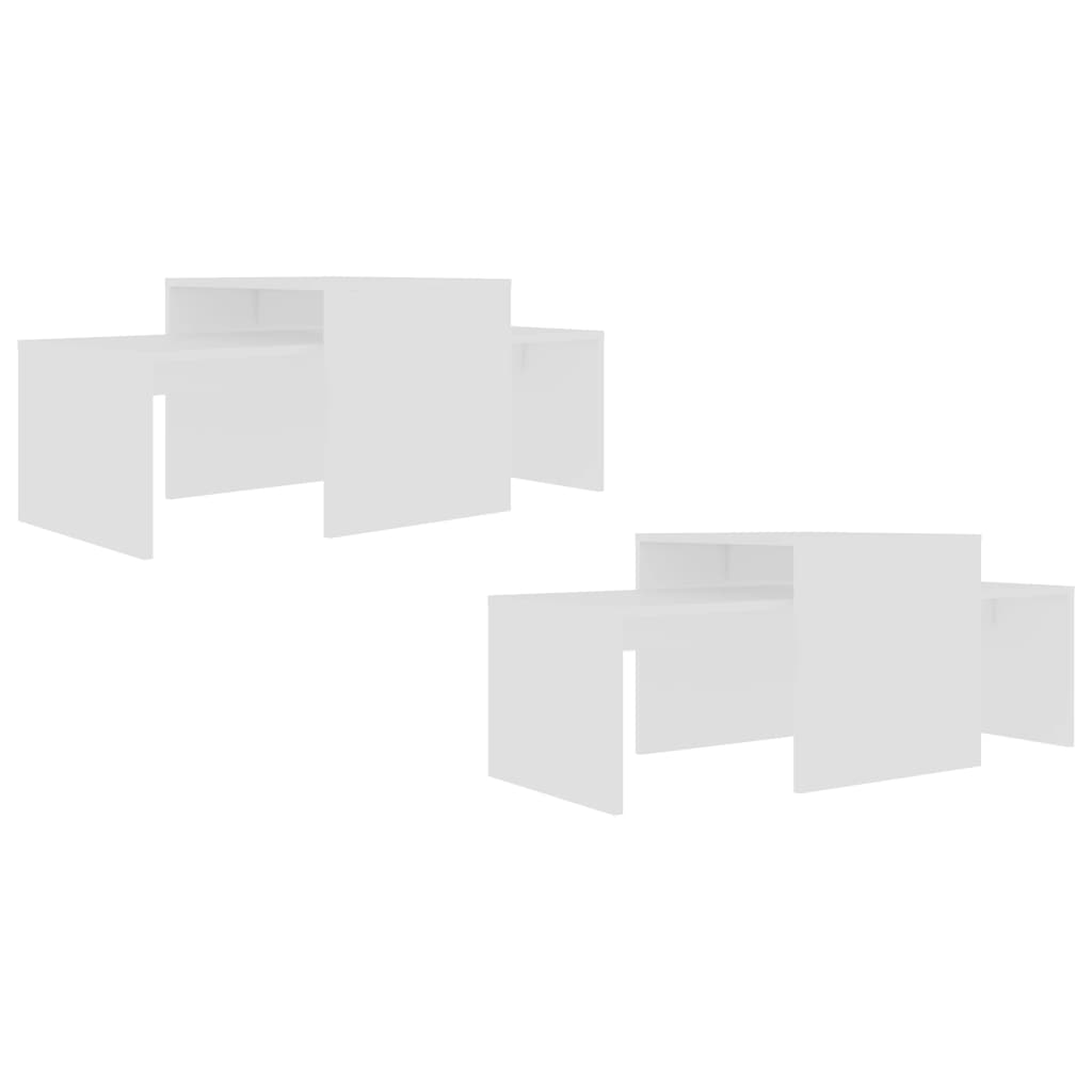 vidaXL Zestaw stolików kawowych, biały, 100x48x40 cm