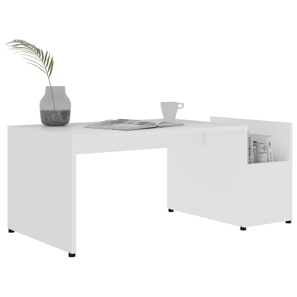 vidaXL Stolik kawowy, biały, 90x45x35 cm, materiał drewnopochodny